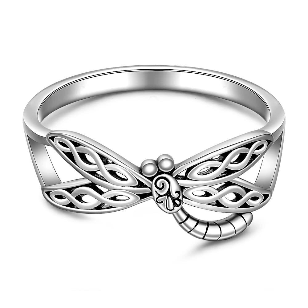 9649 Dragonfly Ring 925 Sterling Silver Celtic Knot Wing Dragonfly Rings